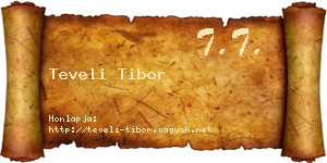 Teveli Tibor névjegykártya